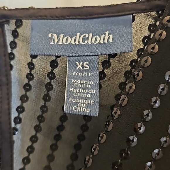 Modcloth Twinkle Like Starlight Wide Leg Sequined Jumpsuit Size XS New Party - Picture 6 of 14